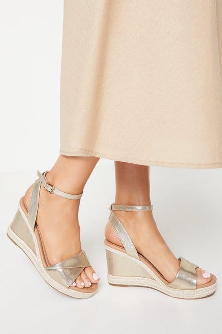Wide Fit Richie Soft Twist Rope Detail Wedges - Image 1