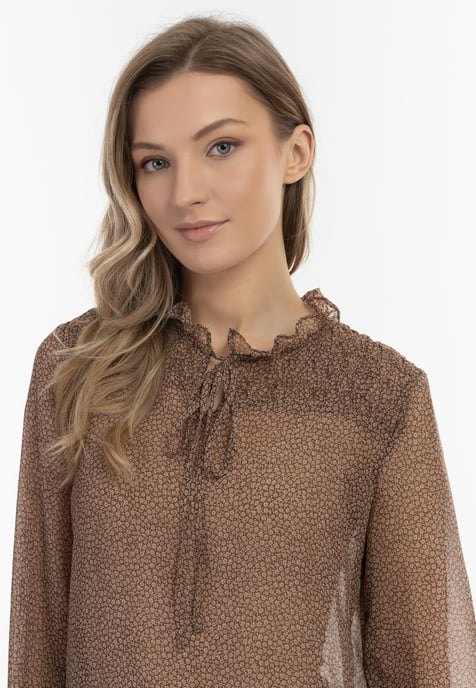 Dreimaster Blouse Dames bruin-gebroken wit - Image 5