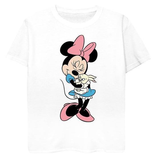 Disney Girls Minnie Mouse Bunny Hug Cotton T-Shirt (White)