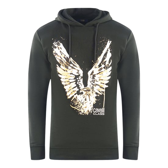 Cavalli Class Golden Eagle Logo Black Hoodie - Image 1