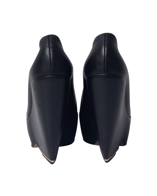 Nicholas Kirkwood Platform Wedge in Black Leather - Image 5