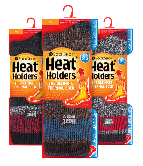 HEAT HOLDERS - 3 Pack Multipack Isolerade termosockor för herrar för vintern - Svart / Grå - Image 2