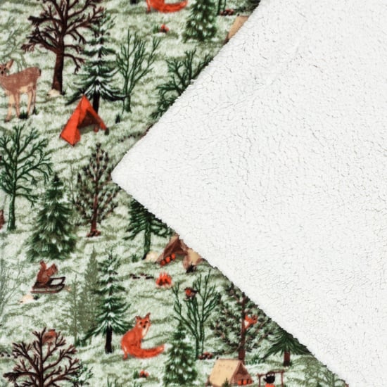 furn. Lodge Wood Sherpa Fleece Throw - Image 6