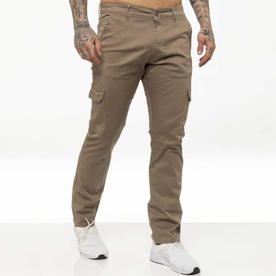 Enzo Mens Cargo Combat Chinos