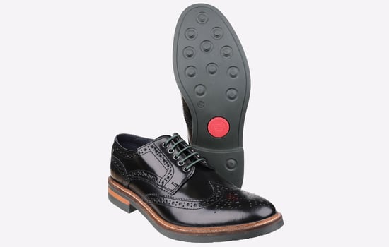 Base London Woburn Läder Herrsvarta Brogueskor - Image 4
