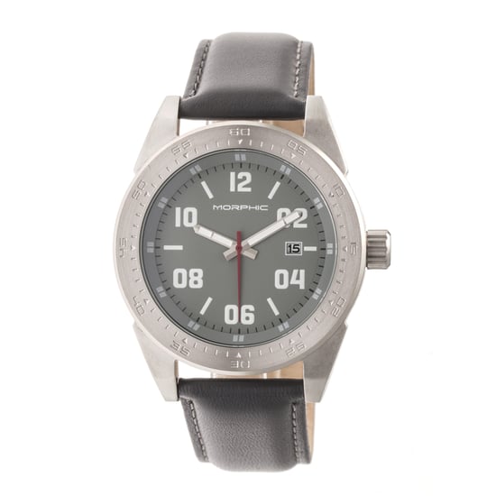 Morphic M63 Series Leather-Band Watch w/Date