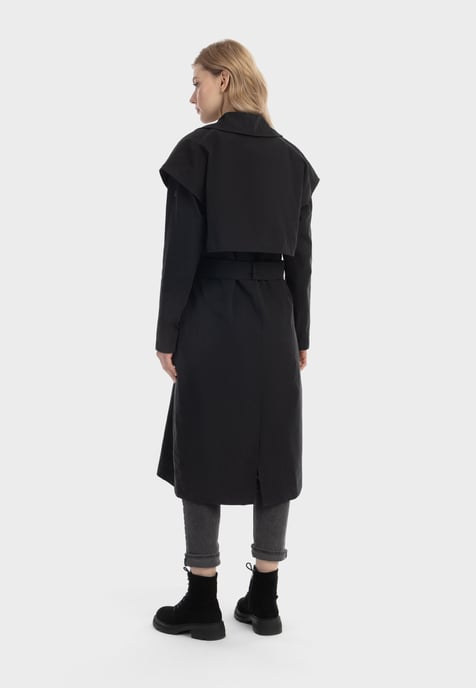 Dreimaster Trenchcoat Dames zwart - Image 4