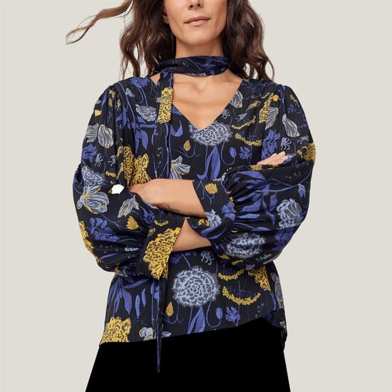 Floral Tie Pussy Bow Blouse