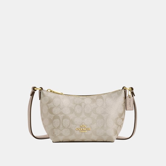 Zip Top Crossbody in Metallic Signature Canvas
