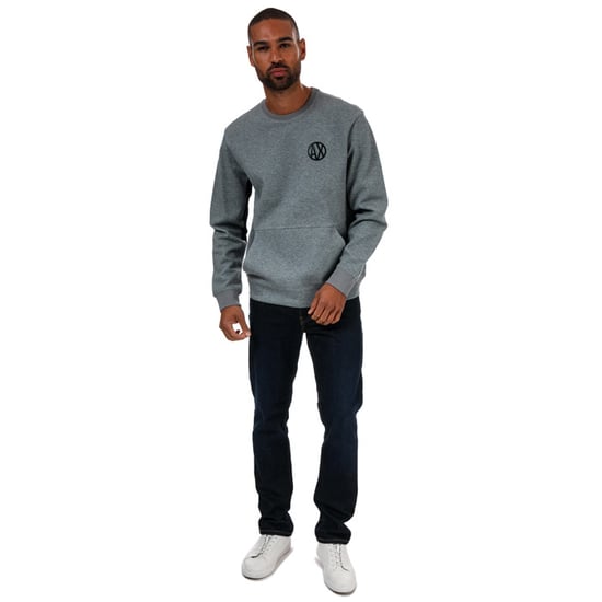 Men's Armani Exchange Placed Print Colourblock Sweatshirt in Grey