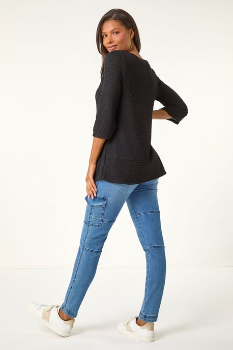 Crochet Knit Stretch Tunic Top