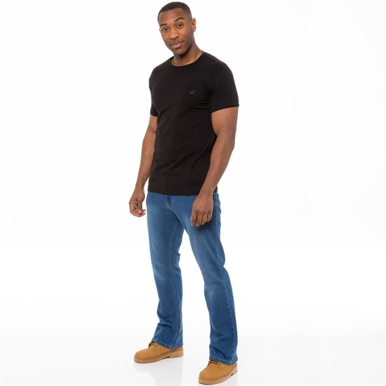Enzo Mens Bootcut Stretch Denim Jeans