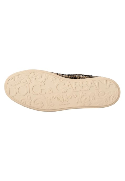 Dolce & Gabbana Men's Beige Brown Wool Cotton High Top Sneakers - Image 2