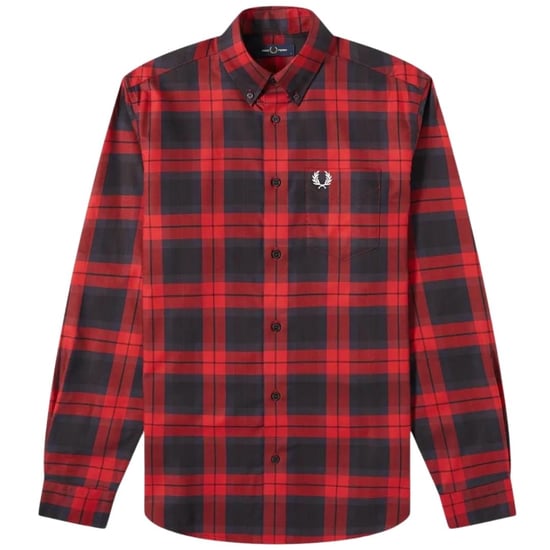 Fred Perry M9537 842 Oxford Bold Tartan Red Casual Shirt