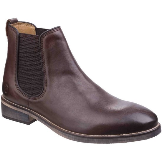 Cotswold Heren Corsham Town Leather Pull On Casual Chelsea Ankle Boots (Donkerbruin) - Image 1