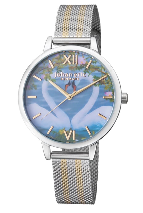 Johan eric: knoppsvane sswatch with photo dial and ss/gold mesh strap