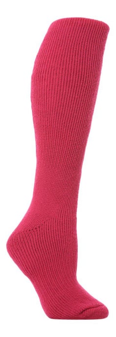 Ladies Extra Long Thermal Socks in Cerise and Wine by Heat Holders - Image 1