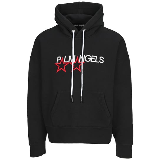Palm Angels Embroidered Stars Logo Black Hoodie - Image 1