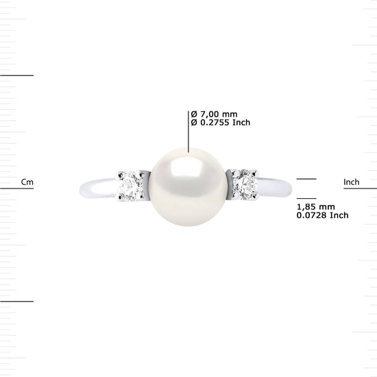 DIADEMA - Ring - Real Freshwater Pearls - White