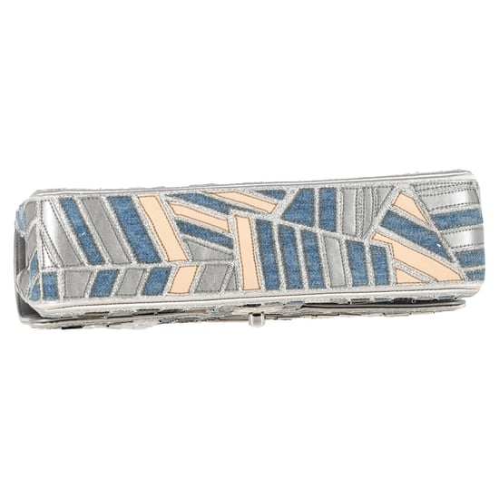 Chanel Medium Classic Patchwork Double Flap Schoudertas in Multicolor Denim - Image 4