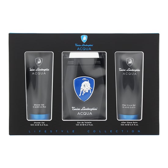 Tonino Lamborghini Acqua Eau De Toilette 125ml, Shower Gel 100ml + Aftershave Balm 100ml Gift Set