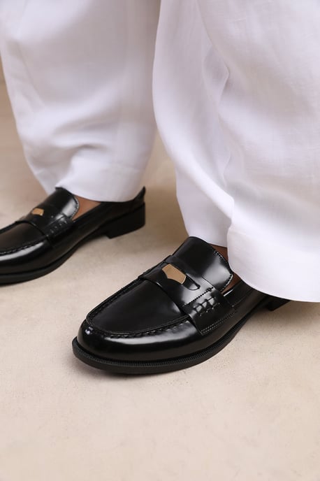 Wheres That From Womens 'Denver' Slip On Loafer With Gold Detailing