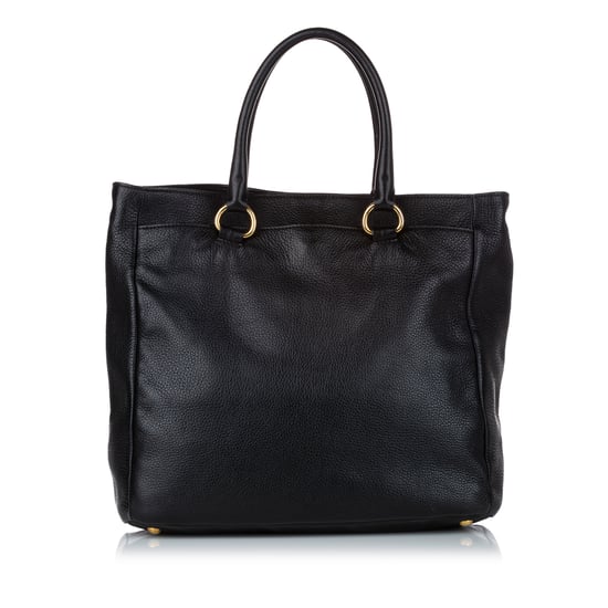 Vintage Prada Vitello Daino Satchel Black