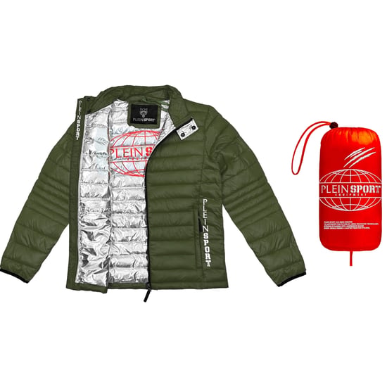 Plein Sport Plain Padded Green Jacket - Image 3