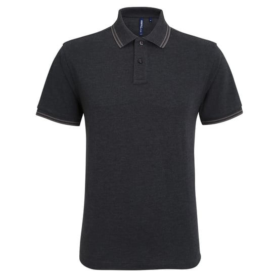 Asquith & Fox Heren Klassiek Fit getipt Poloshirt (Zwarte Heide / Houtskool) - Image 1