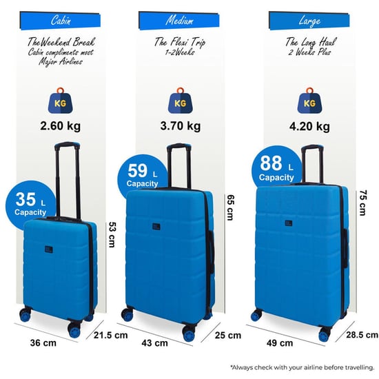 Hard Shell Blue Luggage Travel Bag Suitcases