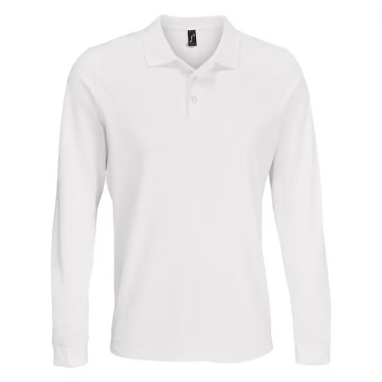 SOLS Unisex Adult Polycotton Long-Sleeved Polo Shirt (White) - Image 1