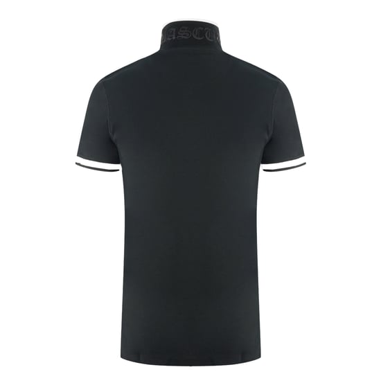 Aquascutum AQ 1851 Embroidered Tipped Black Polo Shirt