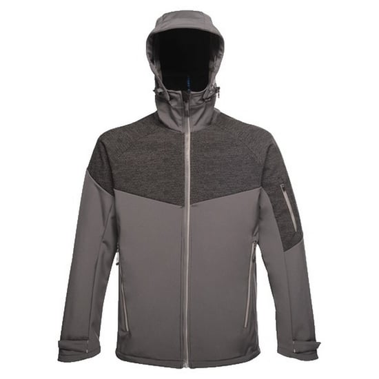 Regatta Professional Mens Dropzone II Reflective 3 Layer Softshell Jacket (Seal Grey/Black)