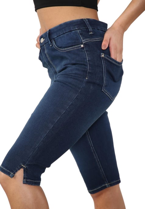 MYT Womens Magic Shaping High Waisted Denim Shorts Blue - Image 3