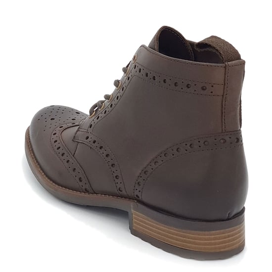 HX London Kingston Leather Brown Mens Lace Up Brogue Boots