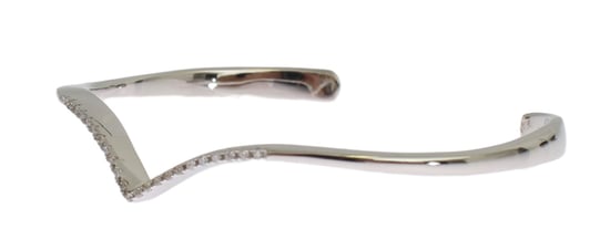 Nialaya Women's Skyfall CZ 925 Silver Bangle Bracelet