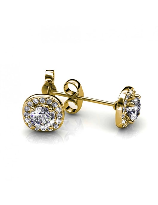Cushy-örhängen - guld och kristall - Image 4