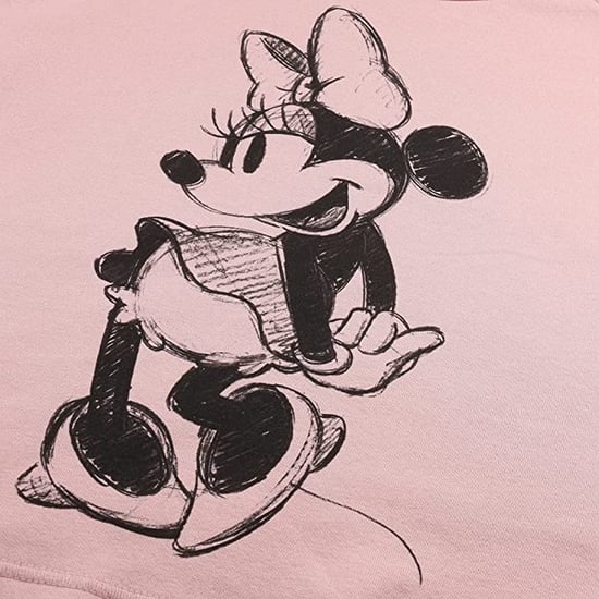 Disney Womens/Ladies Minnie Mouse Sketch Crop Sweatshirt (Dusky Pink)