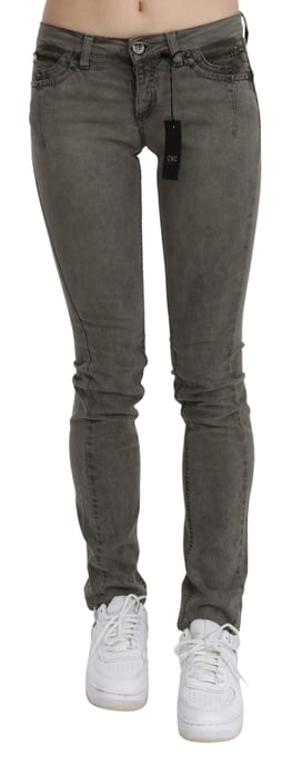 Costume National Women's Gray Low Waist Skinny Denim Cotton Jeans