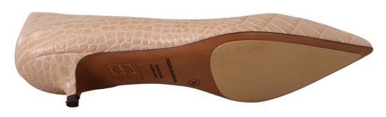 Dolce & Gabbana Beige Leather Kitten Heels Pumps Women's Shoes - Image 5