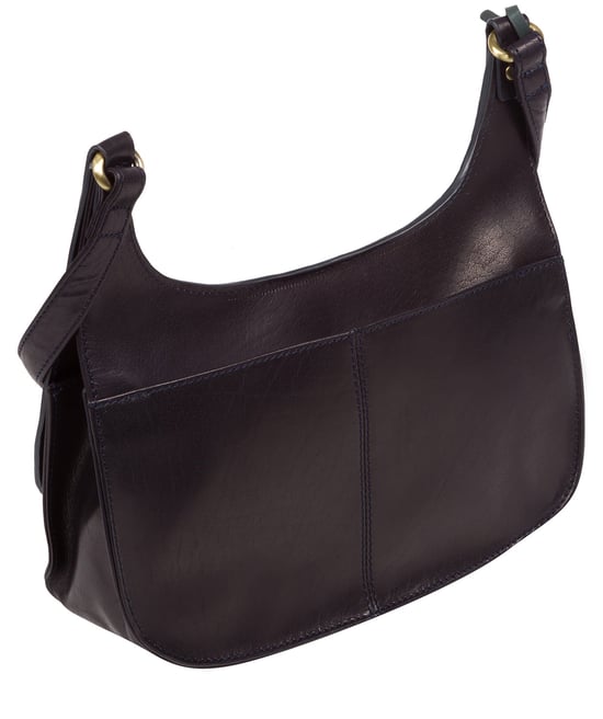 'Ellipse' Navy Leather Cross Body Bag