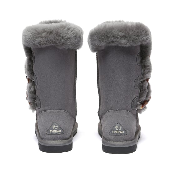 EVER AU Australia Women Ashy Horn Toggle Buttons Tall Boots - Image 5