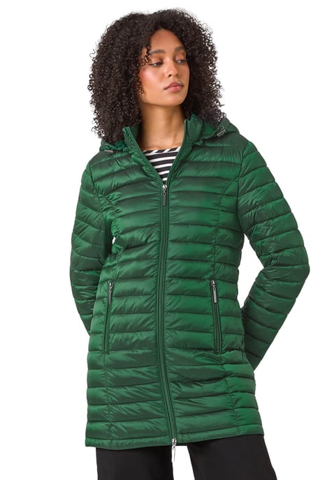 Longline Hooded Padded Coat - Image 1
