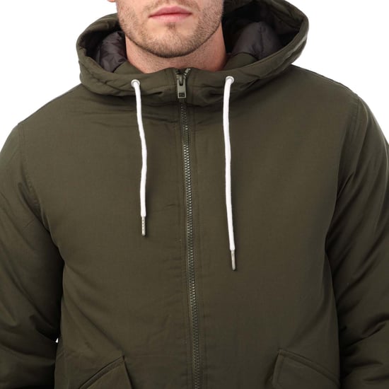 Jack Jones Loop parka jacket for men in olive