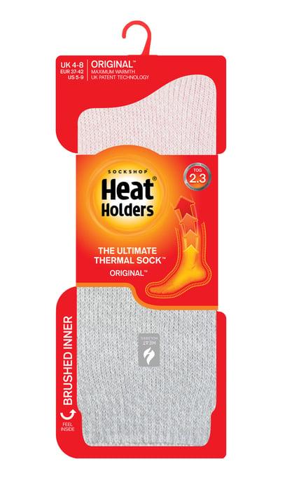 Heat Holders - Ladies Thermal Socks for Winter | Outdoor & Indoor Socks | Cuddly & Fluffy | Gifts for Women - Dusted Pink / Silver (Catania) - Image 2