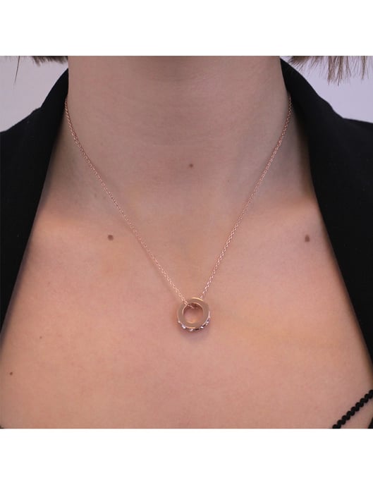 Square Roller Pendants - Rose Gold and Crystal - Image 2