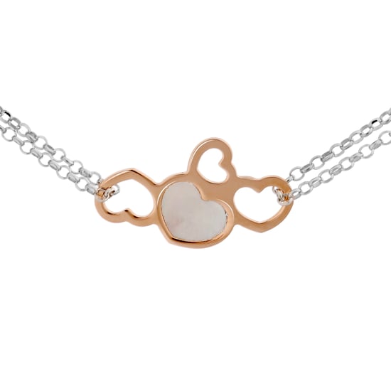 Orphelia 'Maliya' Women's 925 Sterling Silver Bracelet - Silver/Rose ZA-7388 - Image 3