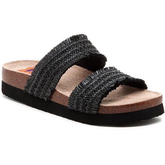 Rocket Dog Aruba Raffia Textil Dam Svart Sandaler - Image 1