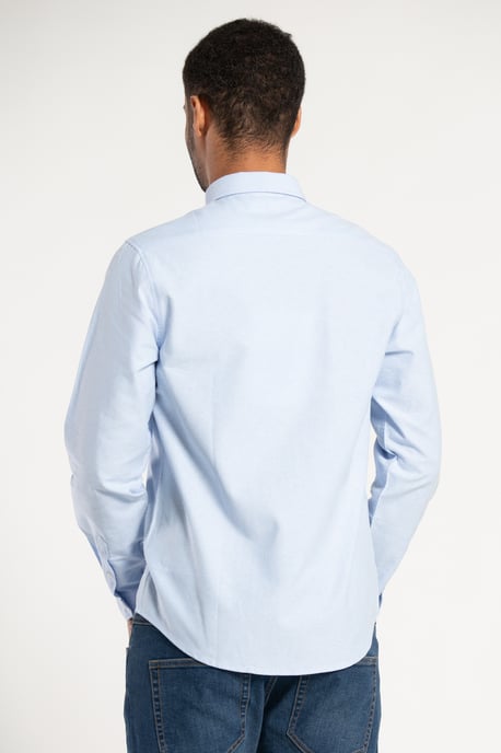 Light Blue Cotton Oxford Long-Sleeve Shirt