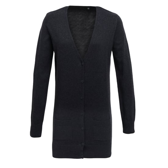 Premier Dames/Dames Longline V Hals Gebreid Vest (Houtskool) - Image 1